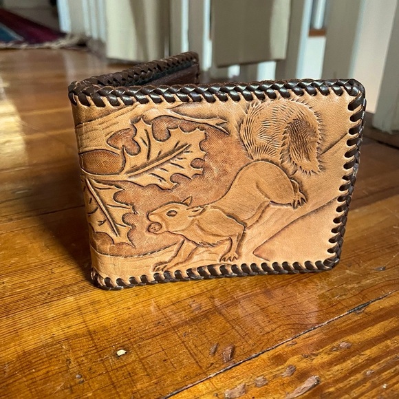 Other - Wallet Hand-Tooled Vintage Carved Leather BOB Hunting